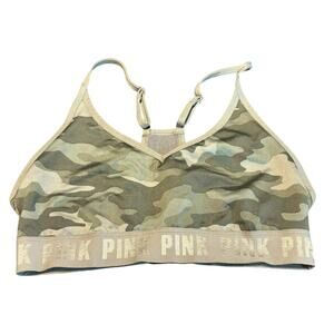 Victoria’s Secret PINK Camo Sports Bra Sz Small Adjustable Straps No Size Tag